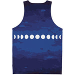 Starry Sky Lunar Phase Print Men's Tank Top