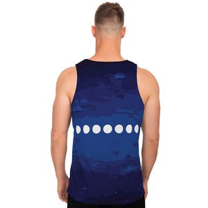 Starry Sky Lunar Phase Print Men's Tank Top