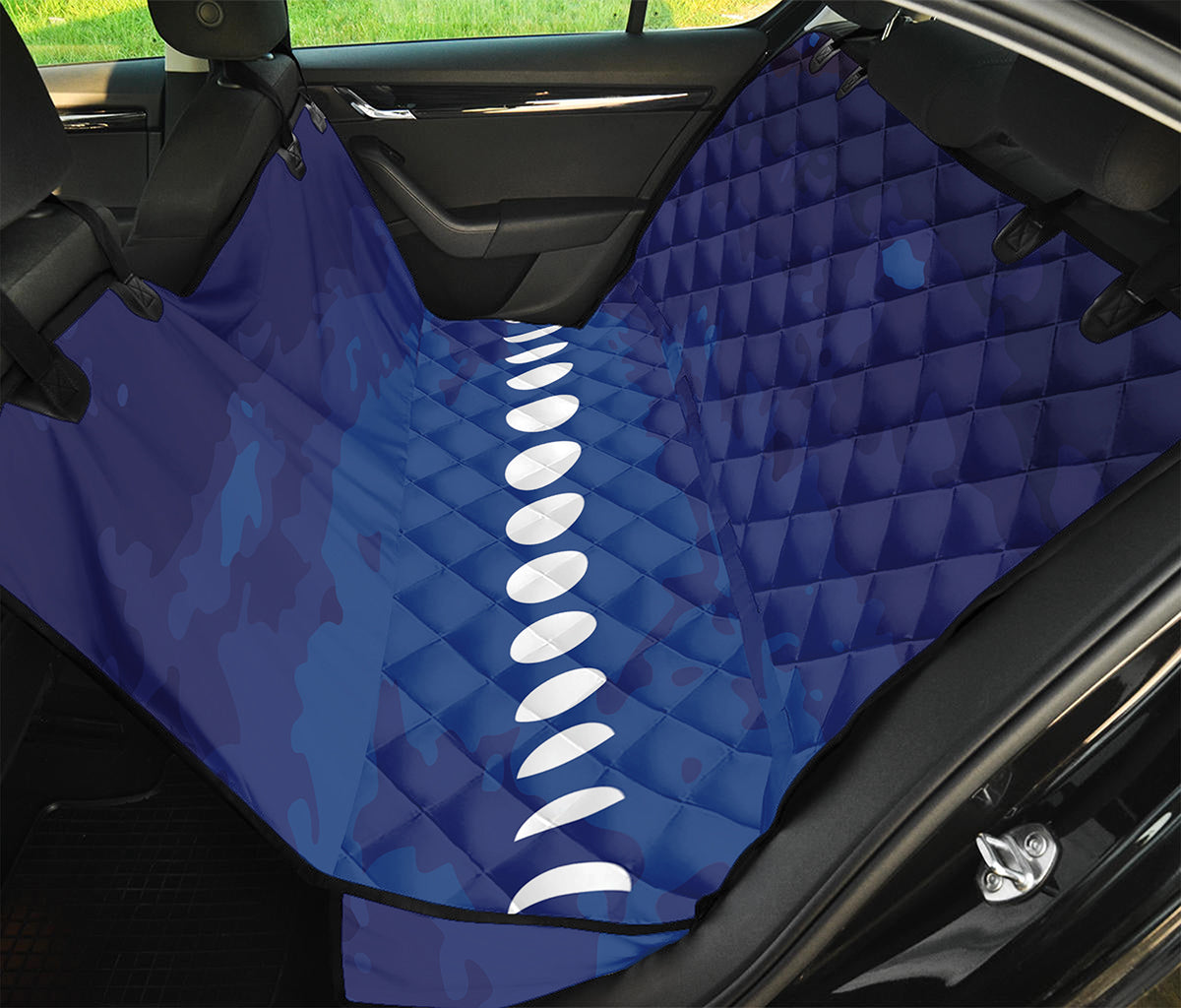 Starry Sky Lunar Phase Print Pet Car Back Seat Cover