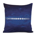 Starry Sky Lunar Phase Print Pillow Cover
