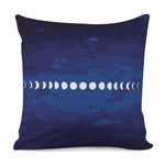 Starry Sky Lunar Phase Print Pillow Cover