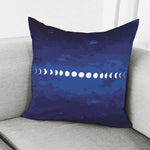 Starry Sky Lunar Phase Print Pillow Cover