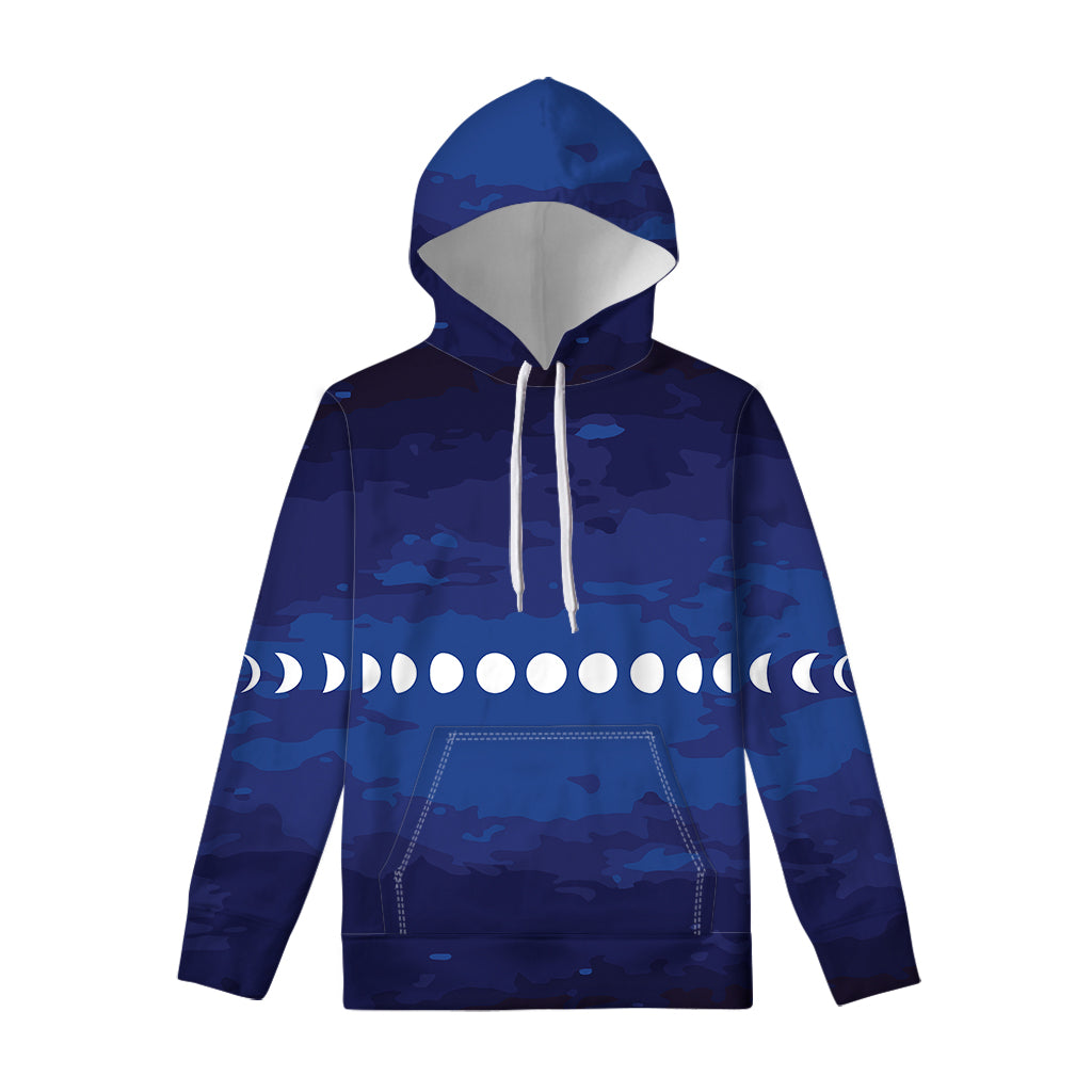 Starry Sky Lunar Phase Print Pullover Hoodie