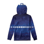 Starry Sky Lunar Phase Print Pullover Hoodie