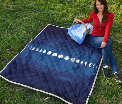 Starry Sky Lunar Phase Print Quilt