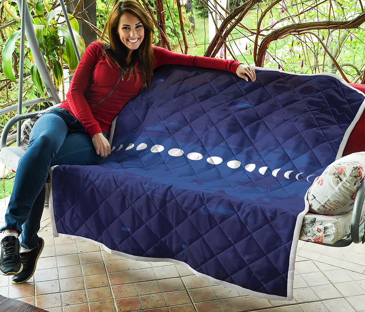 Starry Sky Lunar Phase Print Quilt