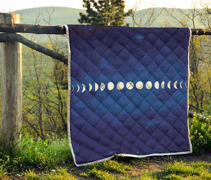 Starry Sky Lunar Phase Print Quilt