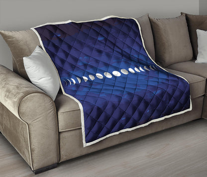 Starry Sky Lunar Phase Print Quilt