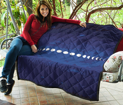 Starry Sky Lunar Phase Print Quilt
