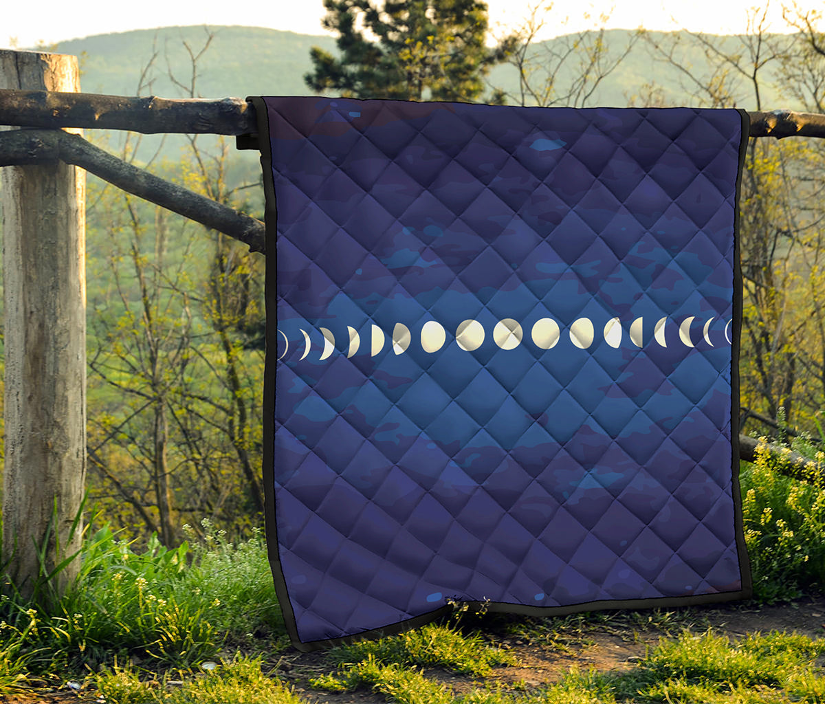 Starry Sky Lunar Phase Print Quilt