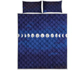 Starry Sky Lunar Phase Print Quilt Bed Set