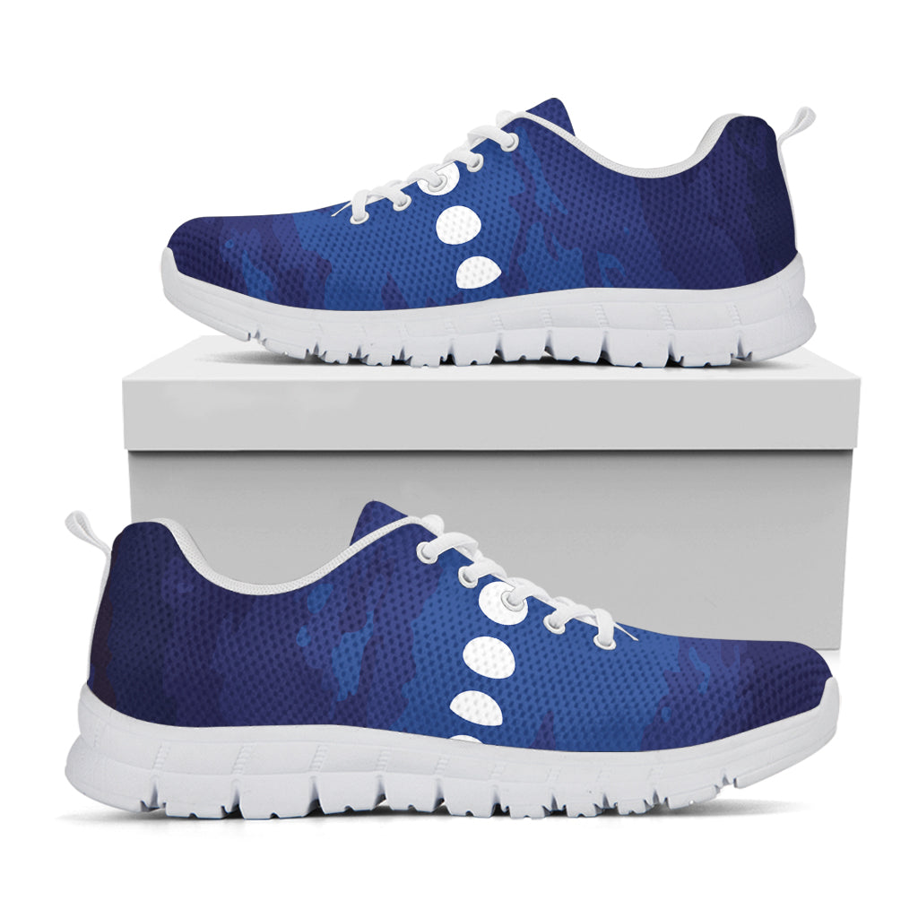 Starry Sky Lunar Phase Print White Sneakers
