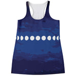 Starry Sky Lunar Phase Print Women's Racerback Tank Top