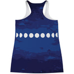 Starry Sky Lunar Phase Print Women's Racerback Tank Top