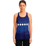 Starry Sky Lunar Phase Print Women's Racerback Tank Top