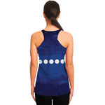 Starry Sky Lunar Phase Print Women's Racerback Tank Top