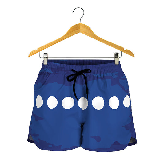 Starry Sky Lunar Phase Print Women's Shorts