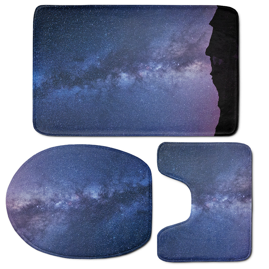 Stars Night Milky Way Print 3 Piece Bath Mat Set