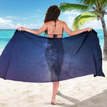 Stars Night Milky Way Print Beach Sarong Wrap