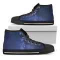 Stars Night Milky Way Print Black High Top Sneakers