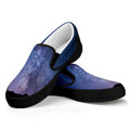 Stars Night Milky Way Print Black Slip On Sneakers