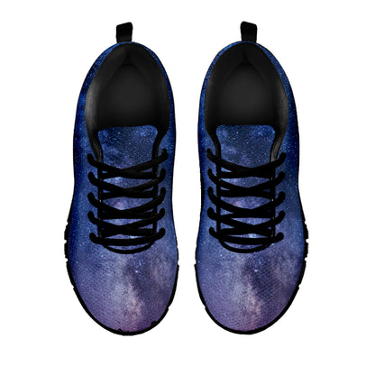 Stars Night Milky Way Print Black Sneakers