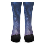 Stars Night Milky Way Print Crew Socks