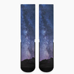 Stars Night Milky Way Print Crew Socks
