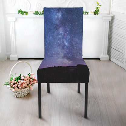 Stars Night Milky Way Print Dining Chair Slipcover