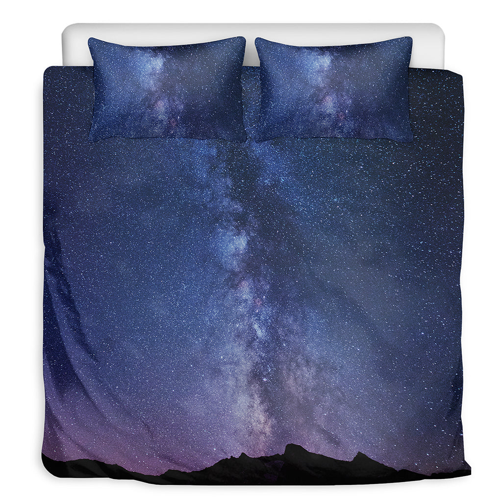 Stars Night Milky Way Print Duvet Cover Bedding Set