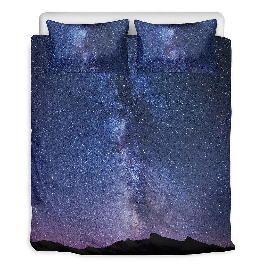 Stars Night Milky Way Print Duvet Cover Bedding Set