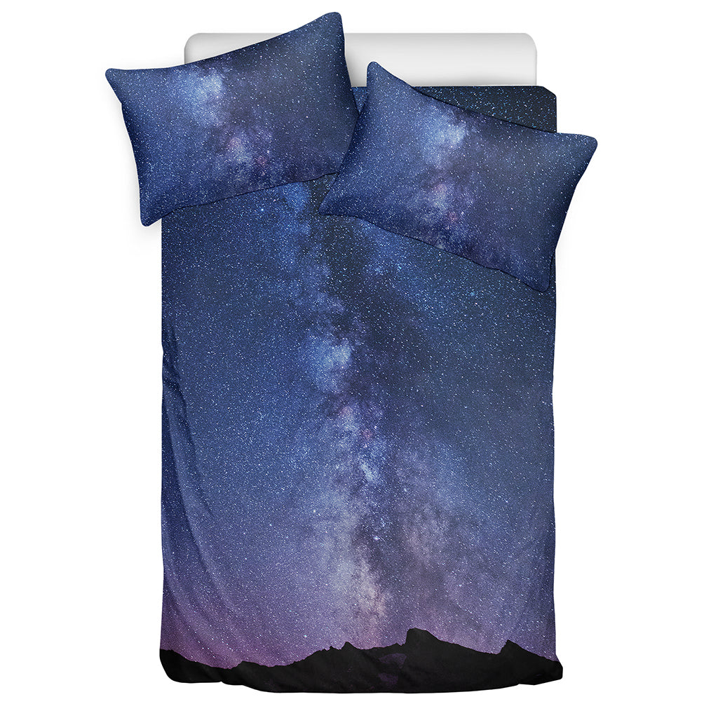 Stars Night Milky Way Print Duvet Cover Bedding Set