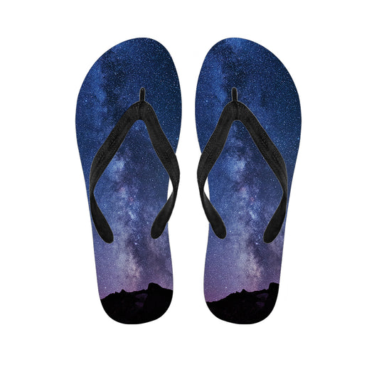 Stars Night Milky Way Print Flip Flops