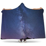 Stars Night Milky Way Print Hooded Blanket