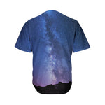 Stars Night Milky Way Print Men's Baseball Jersey