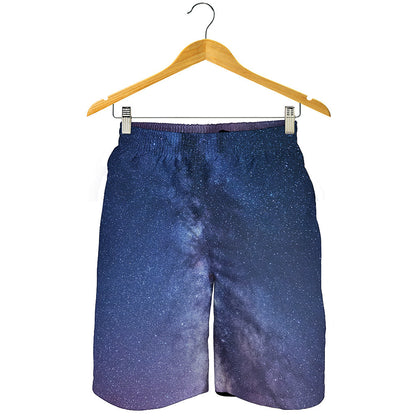 Stars Night Milky Way Print Men's Shorts