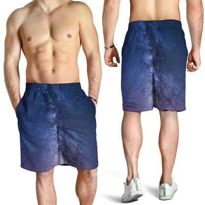 Stars Night Milky Way Print Men's Shorts