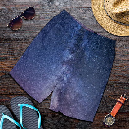 Stars Night Milky Way Print Men's Shorts