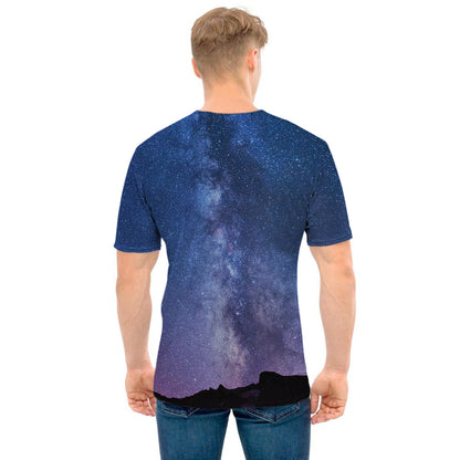 Stars Night Milky Way Print Men's T-Shirt