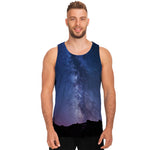 Stars Night Milky Way Print Men's Tank Top