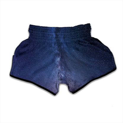 Stars Night Milky Way Print Muay Thai Boxing Shorts