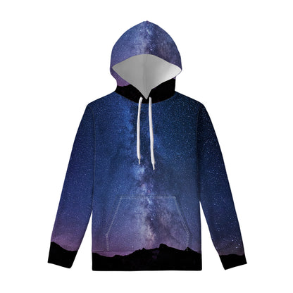 Stars Night Milky Way Print Pullover Hoodie