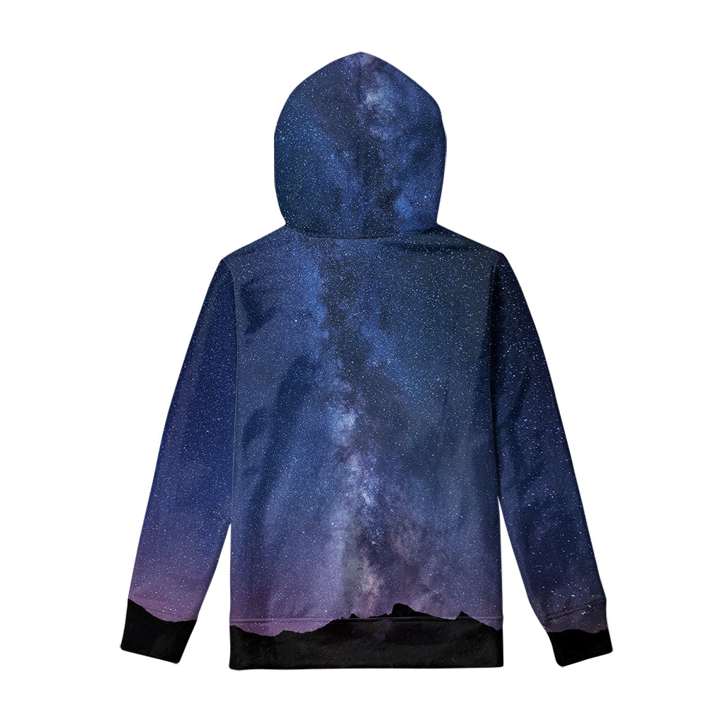 Stars Night Milky Way Print Pullover Hoodie