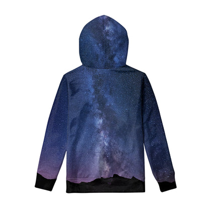 Stars Night Milky Way Print Pullover Hoodie