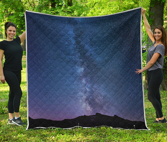Stars Night Milky Way Print Quilt
