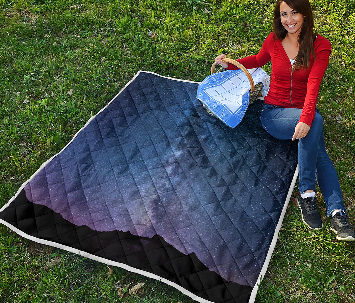 Stars Night Milky Way Print Quilt