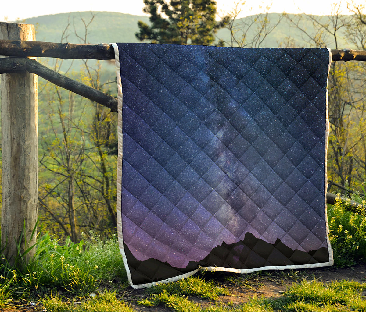 Stars Night Milky Way Print Quilt