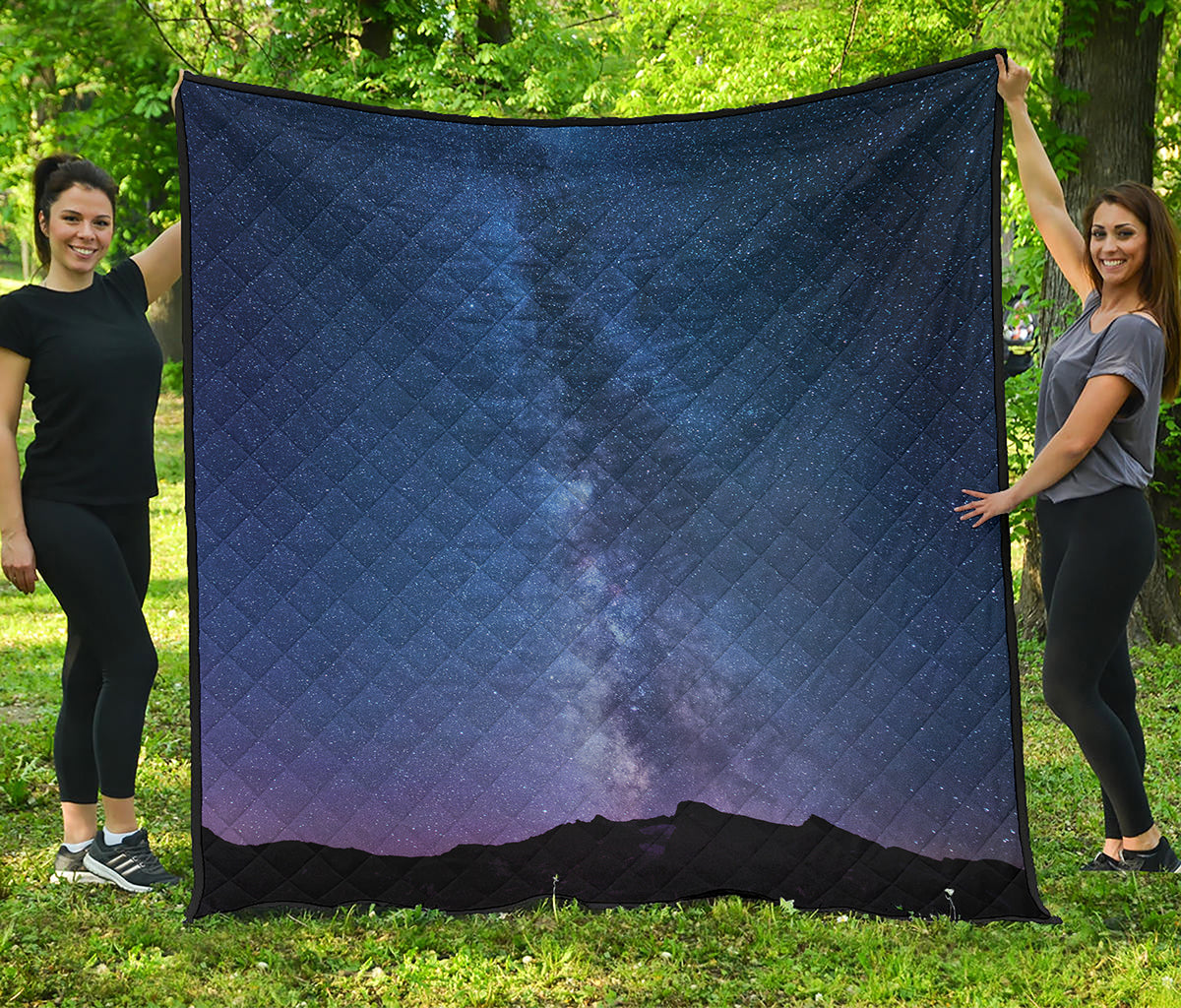 Stars Night Milky Way Print Quilt