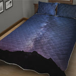 Stars Night Milky Way Print Quilt Bed Set