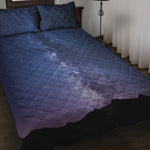 Stars Night Milky Way Print Quilt Bed Set